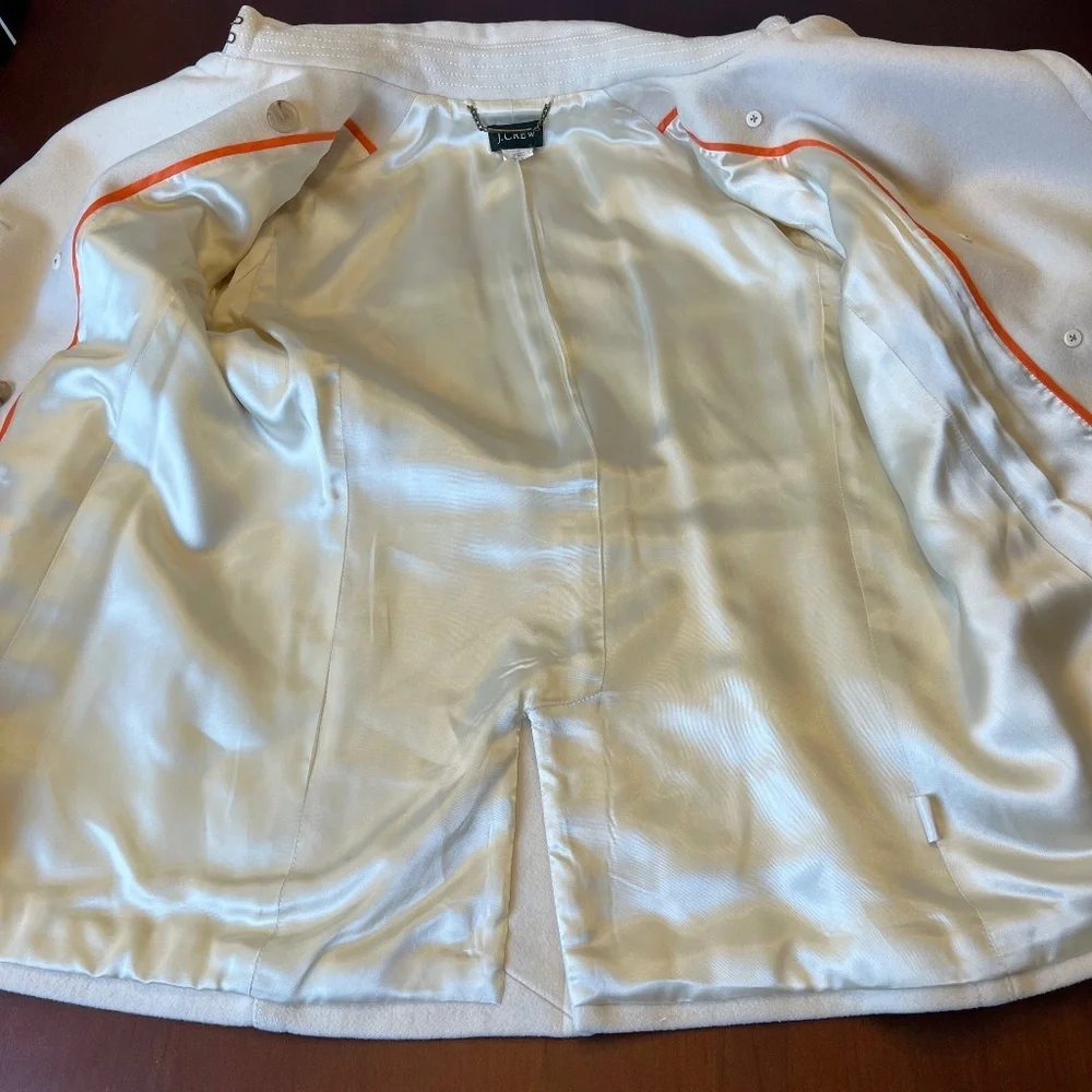 *FIRM PRICE* J. CREW CREAM WOOL PEA COAT - Picture 7 of 9